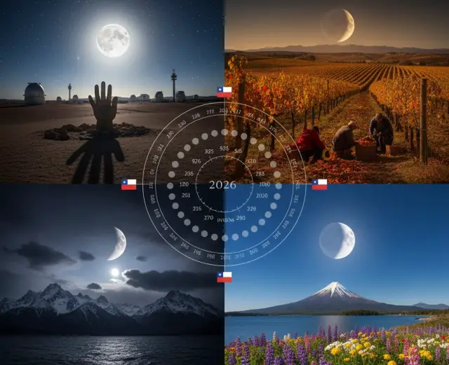 Lunar phases Chile 2026
