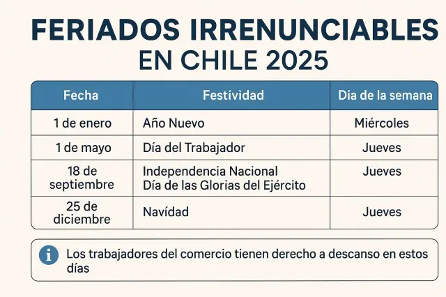 Feriados Irrenunciables en Chile